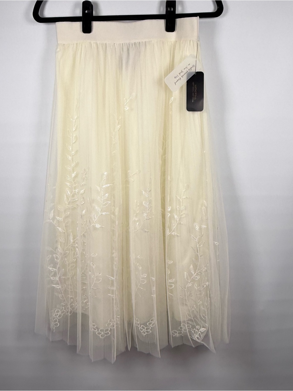 NWT MetroWear Ivory Whimsical Tulle Midi Skirt Cottagecore Fairy Romantic - Picture 7 of 13
